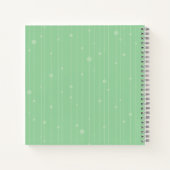 Muntgroene strepen monogram pastel modern notitieboek (Achterkant)