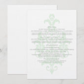 Muntgroene Subtiele Damast Informatiekaart Kaart (Voorkant / Achterkant)