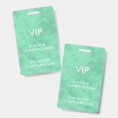 Muntgroene Tie Dye VIP Festivalidentiteit Badge (Voor- en achterkant)