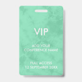 Muntgroene Tie Dye VIP Festivalidentiteit Badge (Achterkant)