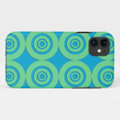 Muntgroene Turquoise Cirkels Modern Patroon Case-Mate iPhone Case (Achterkant (horizontaal))