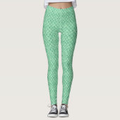 Muntgroene Vissen Schubben Leggings (Voorkant)