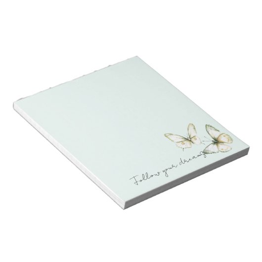 Muntgroene witte vlinders notitieblok (Schuin)