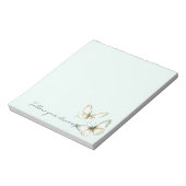 Muntgroene witte vlinders notitieblok (Linkerzijde)