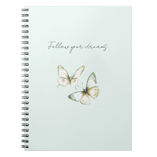 Muntgroene witte vlinders notitieboek (Voorkant)
