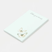 Muntgroene witte vlinders post-it® notes (Schuin)