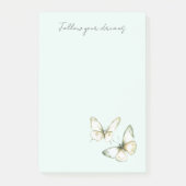 Muntgroene witte vlinders post-it® notes (Voorkant)