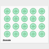 Muntgroene zakelijke logo geschulpte cirkel sticke ronde sticker (Vel)