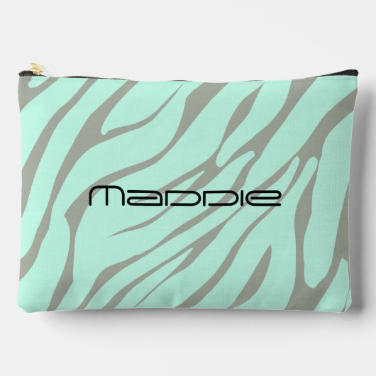 Muntgroene zebra strepenpatroon etui (Voorkant)