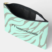 Muntgroene zebra strepenpatroon etui (Open)