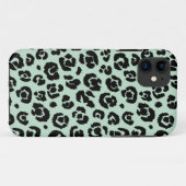 Muntgroene zwart luipaardprint Case-Mate iPhone case (Achterkant (horizontaal))
