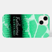 Muntgroene zwarte grafische dierenprint Case-Mate iPhone case (Achterkant (horizontaal))