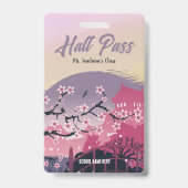Muntige Kersenbloesem Hallpas Aanpasbaar Badge (Achterkant)