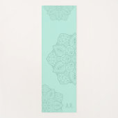 Muntige Teal Sierlijke Moderne Mandala Met Initial Yogamat (Voorkant)