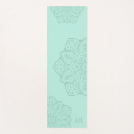 Muntige Teal Sierlijke Moderne Mandala Met Initial Yogamat