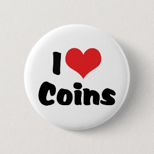 Muntjes met Hartje waar ik van Houd - Muntenverzam Ronde Button 5,7 Cm