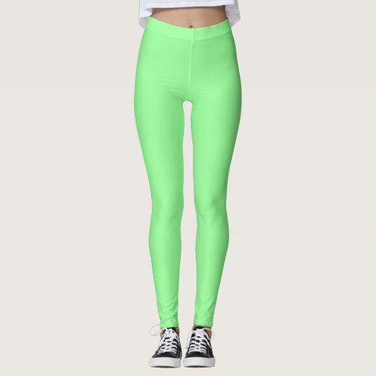 Muntkleurige effen vlakke leggings (Voorkant)