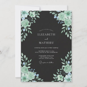 Muntloof Zwarte Eucalyptus Bruiloft Kaart
