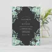 Muntloof Zwarte Eucalyptus Bruiloft Kaart (Staand voorkant)