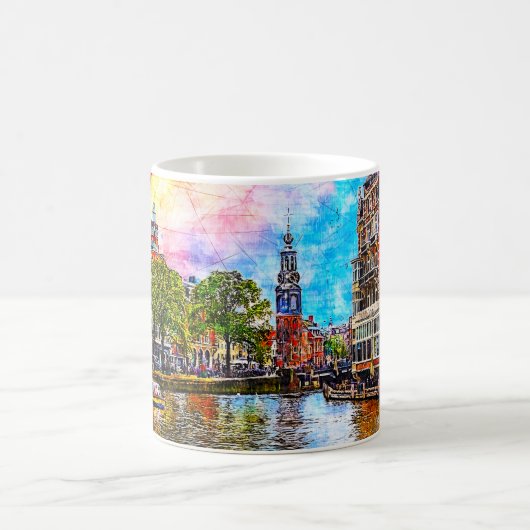 Müntoren. Amsterdam. Nederland. Koffiemok (Center)