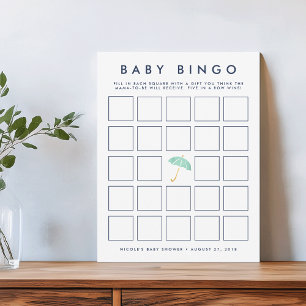 muntparaplu   Baby shower Bingo Game Kaart