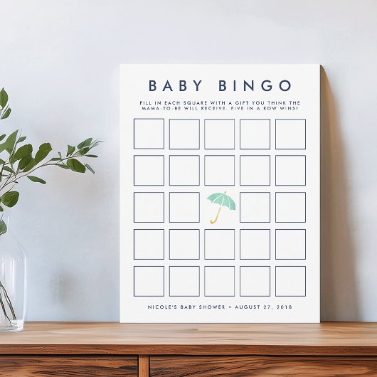 muntparaplu | Baby shower Bingo Game Kaart