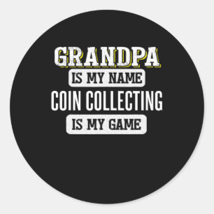Muntstuk verzamelen Gift Voor Opa Vaders Dag Shirt Ronde Sticker