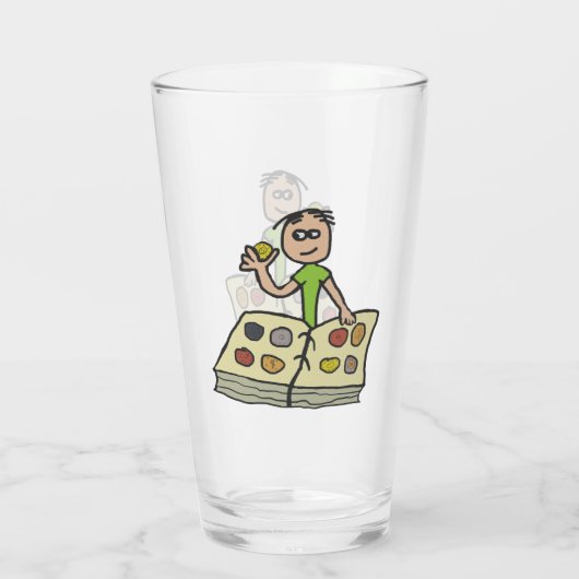 Muntverzamelaar Numismatist Glas (Achterkant)