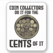 muntverzamelaarster numismaticus sticker (Voorkant)