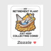 muntverzamelaarster numismatische pensionering sticker (Vel)