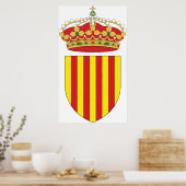Muntwaren Cataluña Officiële Spanje heraldry Symbo Poster (Keuken)