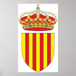 Muntwaren Cataluña Officiële Spanje heraldry Symbo Poster