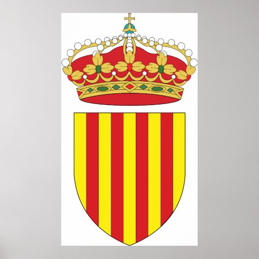 Muntwaren Cataluña Officiële Spanje heraldry Symbo Poster (Voorkant)