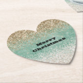 Muntwit Glam Goud Glitter Kartonnen Onderzetters (Gekanteld)