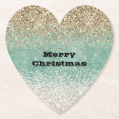 Muntwit Glam Goud Glitter Kartonnen Onderzetters (Voorkant)