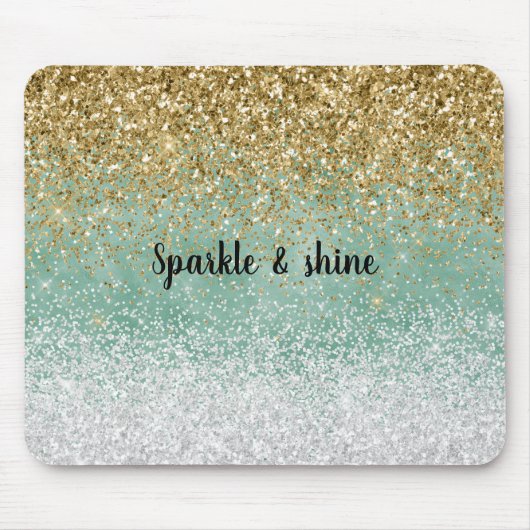 Muntwit Glam Goud Glitter Muismat (Voorkant)