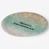 Muntwit Glam Goud Glitter Papieren Bordje (Gekanteld)