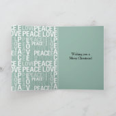 Muntwit Vrede Liefde Kerstmis Kaart (Binnen)