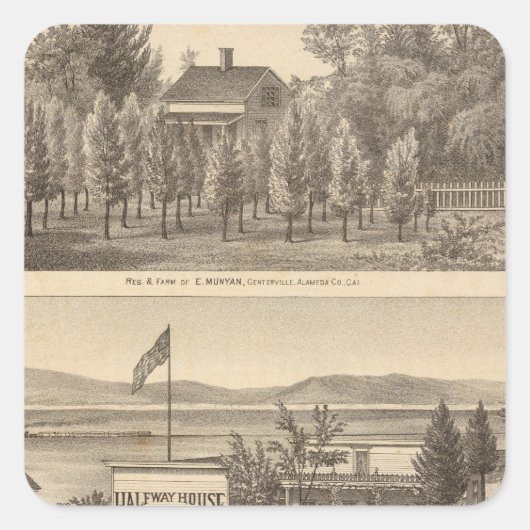 Munyan, Armstrong, Kapp eigenschappen Vierkante Sticker (Voorkant)