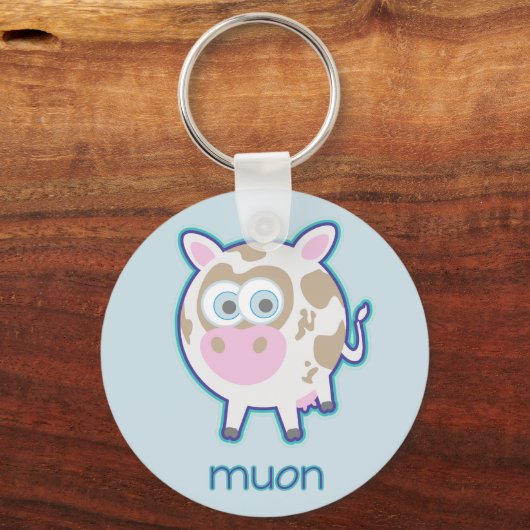 Muon Particle Koe Sleutelhanger (Voorkant)