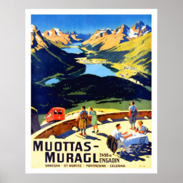 Muottas Muragl berglandschap, Zwitserland Poster