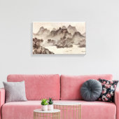 Muqi Fachang - Zonsondergang boven een vissersdorp Canvas Afdruk (Insitu (Woonkamer))