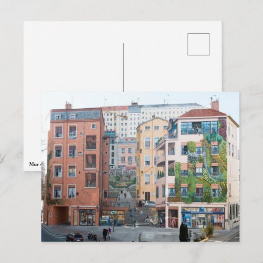 Mur des Canuts - Mur peint - Lyon Briefkaart (Voorkant / Achterkant)