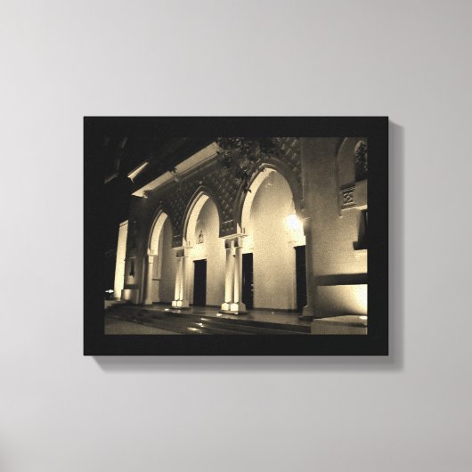 Murabba Palace Arches bij nacht Canvas Afdruk (Voorkant)