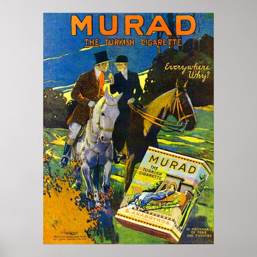 Murad sigaretten 1910 De Turkse Sigarette Poster (Voorkant)