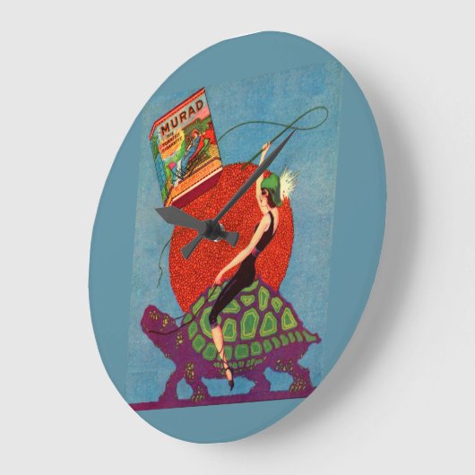 Murad sigarettendame rijder reuzenschildpad grote klok (Hoek)