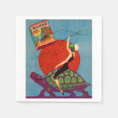 Murad sigarettendame rijder reuzenschildpad servetten (Voorkant)