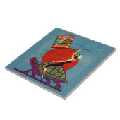 Murad sigarettendame rijder reuzenschildpad tegeltje (Zijkant)