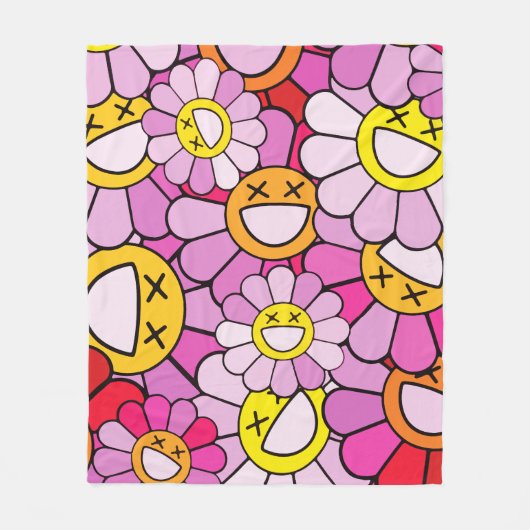 Murakami bloemen fleece deken (Voorkant)
