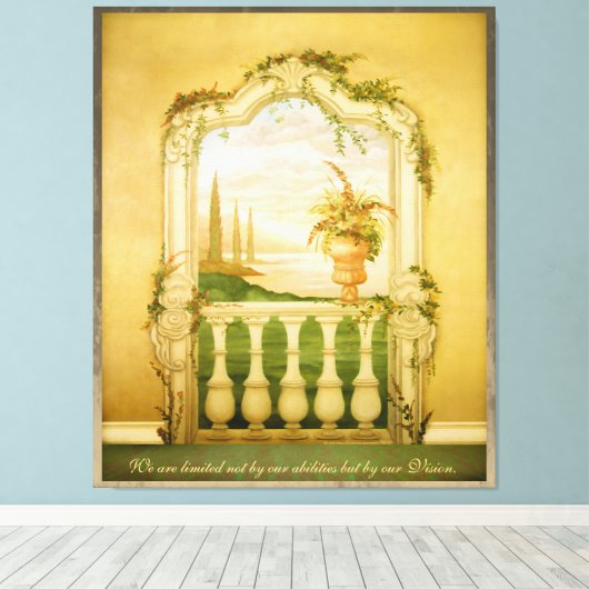 Mural van het mediterrane Uitzicht Canvas Afdruk (Insitu (Houten vloer))